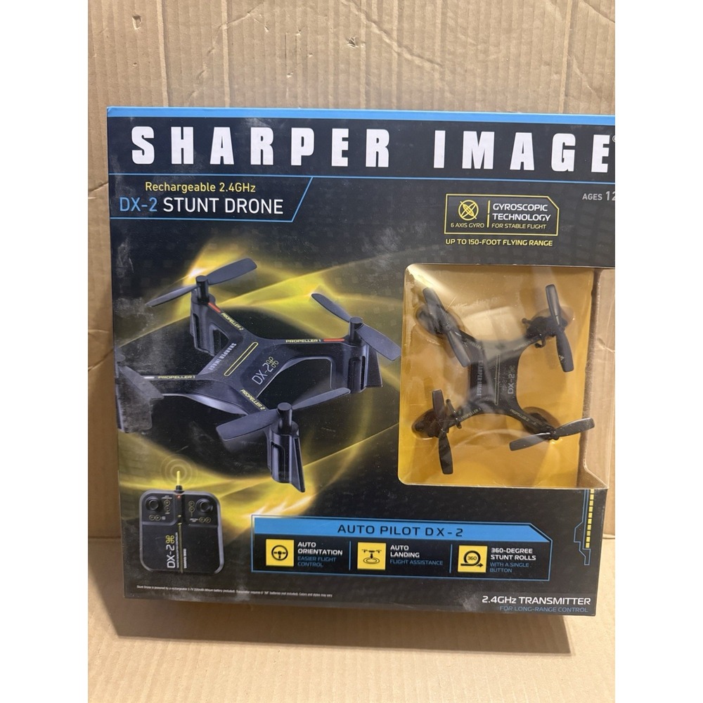 Sharper Image DX-2 Stunt Drone‎ Quadcopter Rechargable 2.4 GHz 6-Axis Gyro